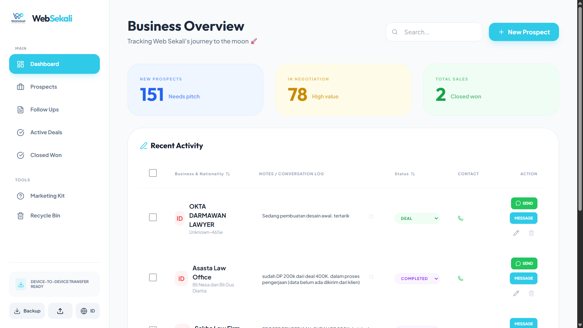 Clients Tracker Web Sekali